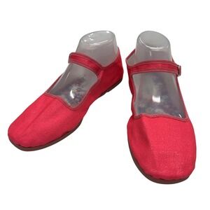 Kung Fu Mary Happy Shoes Pink Strap Buckle Flats Women's 39 Y2K Kawaii Harajuku